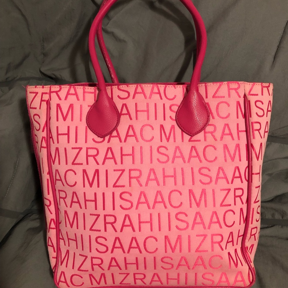 Isaac Mizrahi Barbie Pink Embroidered Letters Bag Purse Tote Adorable - Picture 4 of 9